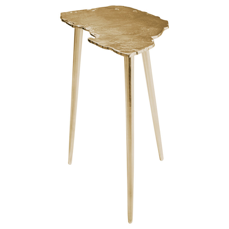 Aged Gold Organic Round Aluminum Side Table
