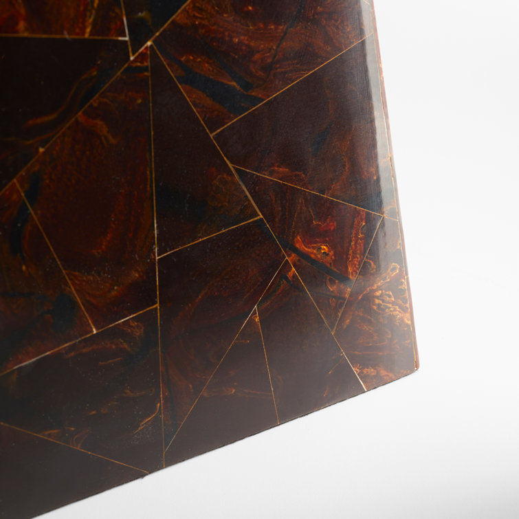 Taurus Brown Mosaic Faux Horn Accent Table