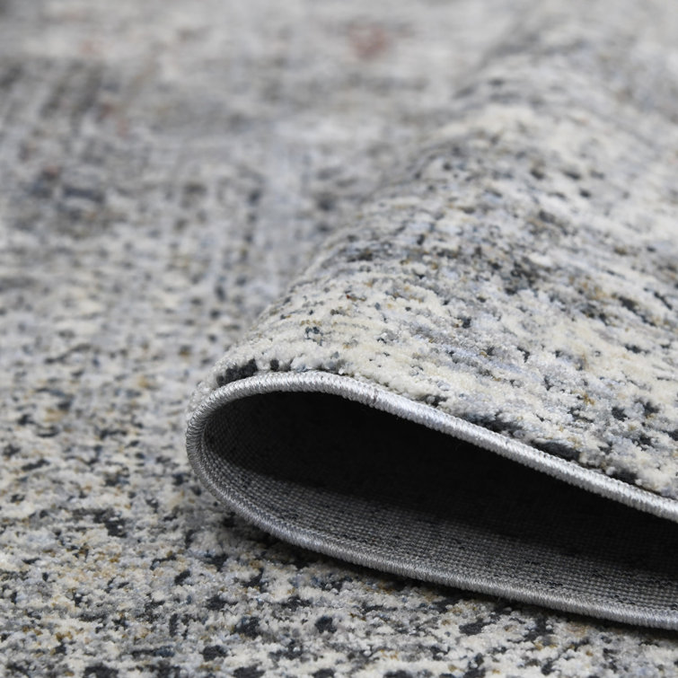 Rosslyn Transitional Gray 7'10" x 9'10" Synthetic Oriental Area Rug