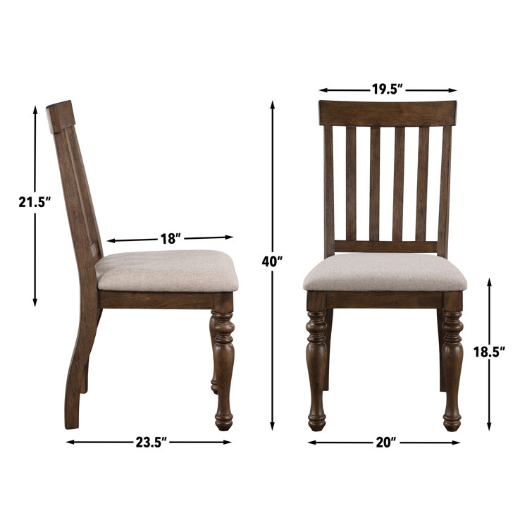 Joanna Dark Brown Wood Dining Set with Upholstered Chairs