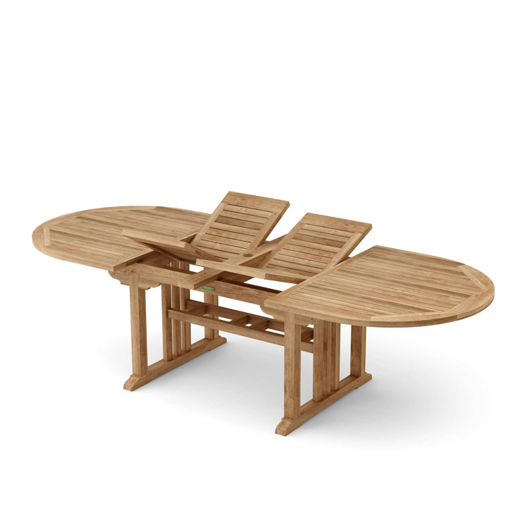 Natural Teak 8-Person Oval Extension Dining Set