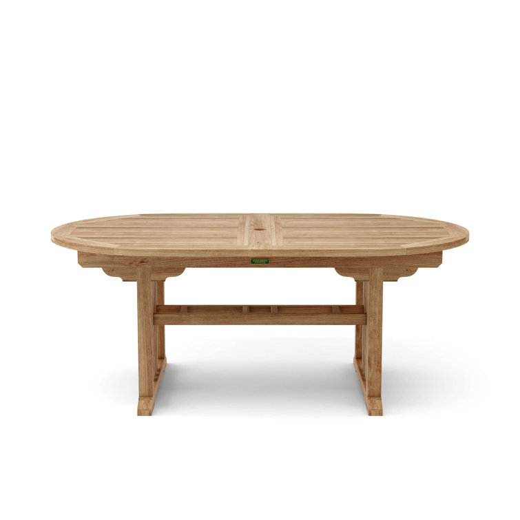 Natural Teak 8-Person Oval Extension Dining Set