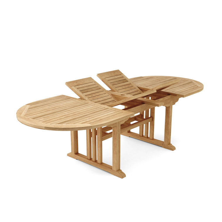 Sahara Natural Teak Oval Double Extension Dining Table