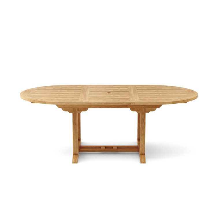 Natural Teak 8-Person Oval Outdoor Dining Set