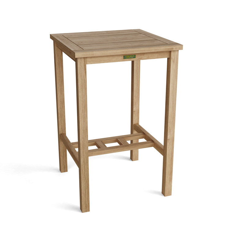 Avalon Natural Teak Outdoor Square Bar Table