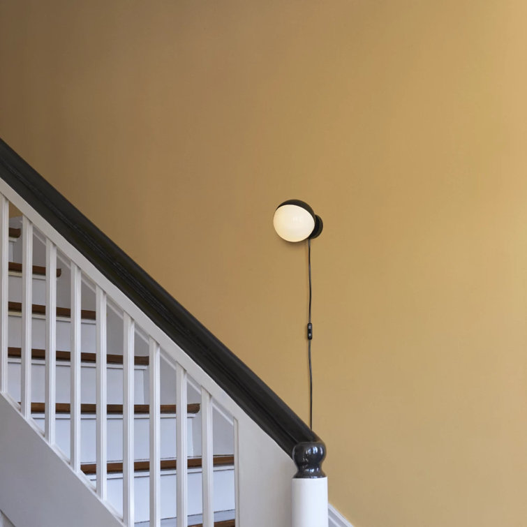 Vilhelm Lauritzen Black and Opal Glass Plug-In Wall Sconce