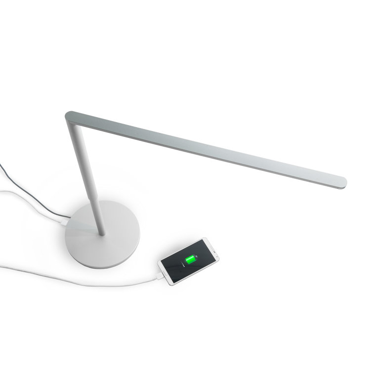Sleek Lady7 Silver Adjustable LED Desk Lamp with USB