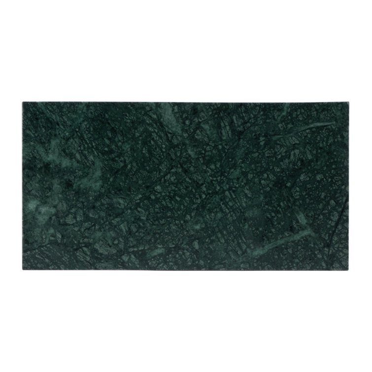 Green Marble and Gold Metal Magazine Side Table