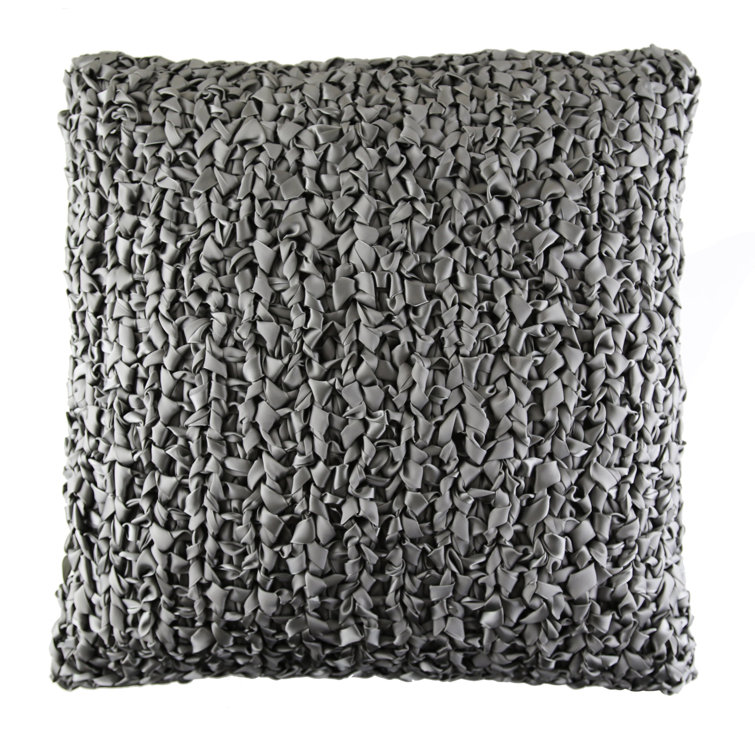 20"x20" Dark Grey Ribbon Knit Square Throw Pillow Set
