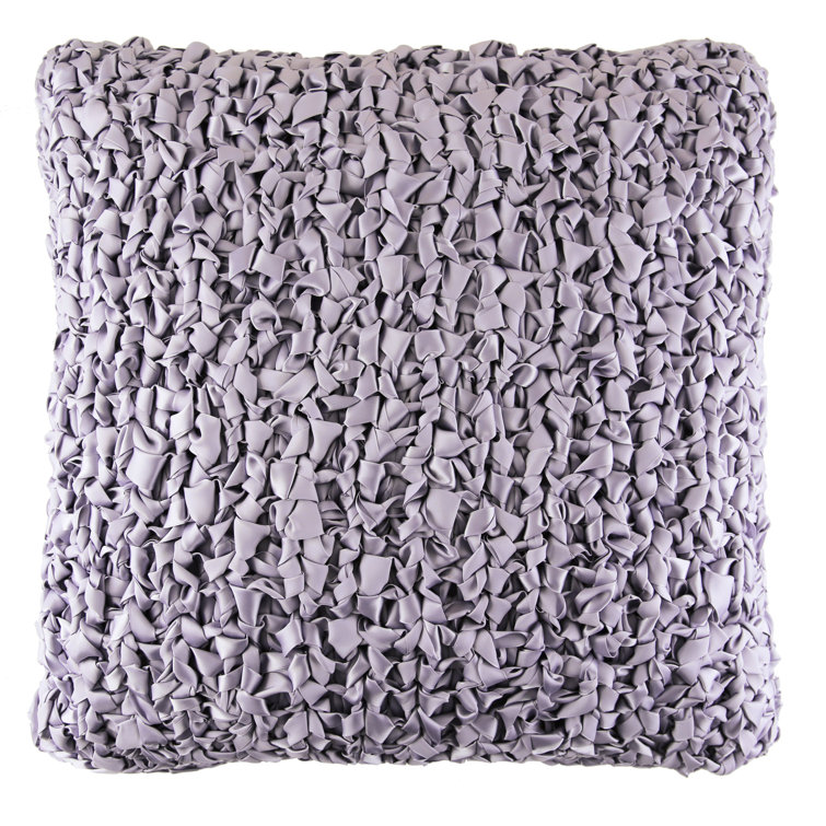 Lilac Ribbon Knit Rectangular Pillow Cover with Insert