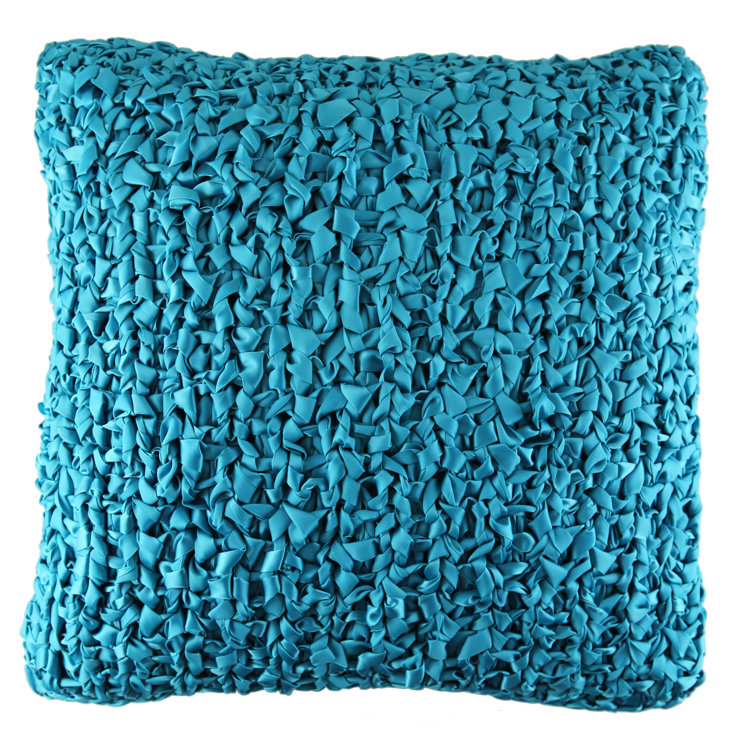 Turquoise Ribbon Knit Square Throw Pillow Set 20"x20"
