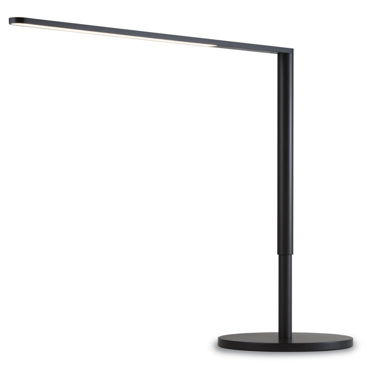Sleek Metallic Black Lady7 LED Desk Lamp with USB Port