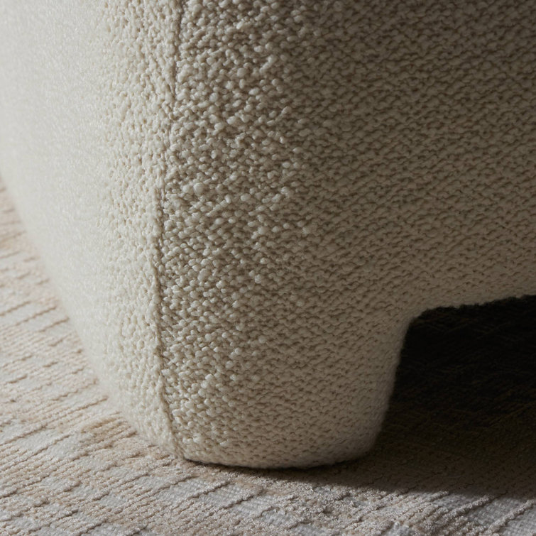 Rosoff Cream Basketweave Armless Accent Chair