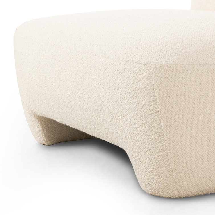 Rosoff Cream Basketweave Armless Accent Chair