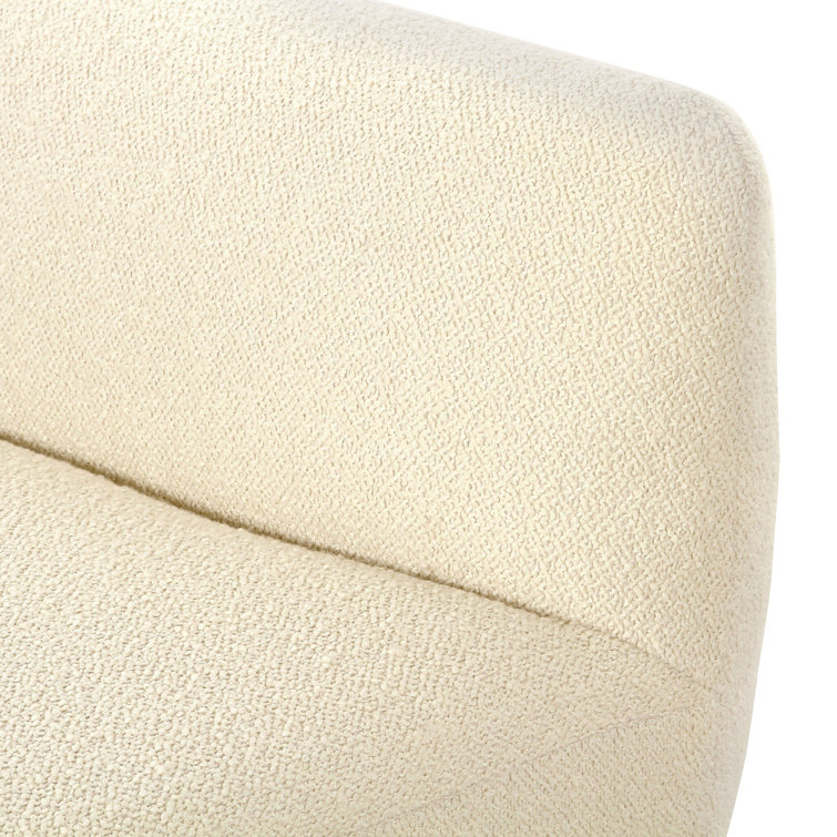 Rosoff Cream Basketweave Armless Accent Chair