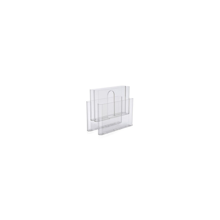 Giotto Stoppino Italian-Designed Clear PMMA 4-Compartment Magazine Rack