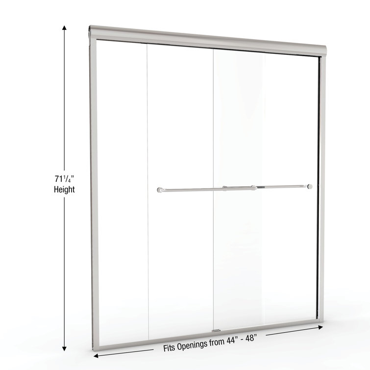 Celesta Chrome Semi-Frameless Sliding Shower Door with Clear Glass