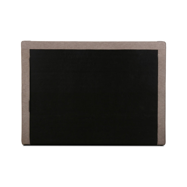 King Taupe Cotton Blend Upholstered Bed with Headboard