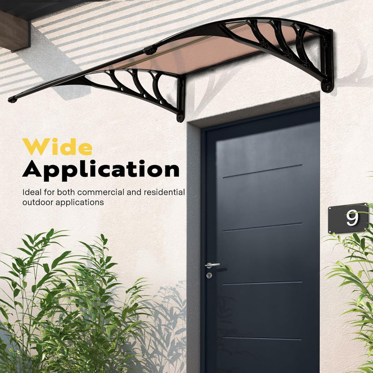 40'' Black Aluminum and Polycarbonate Door/Window Awning