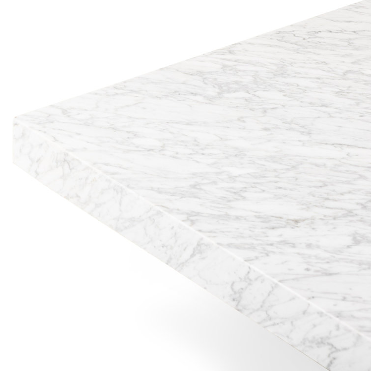 48" Brown and White Marble Square Coffee Table with Storage