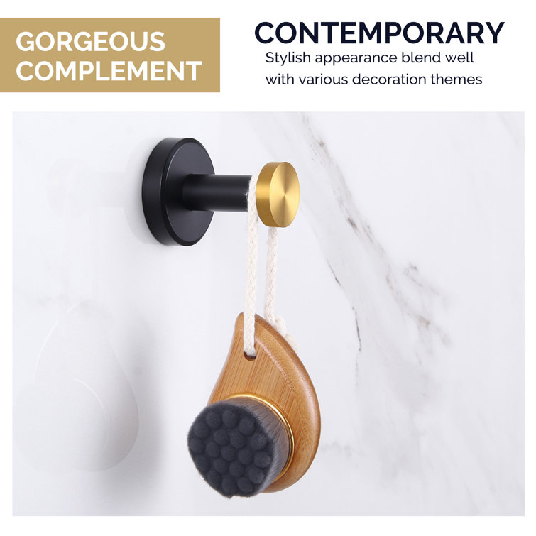 Black and Gold Stainless Steel Wall Mounted Robe Hook