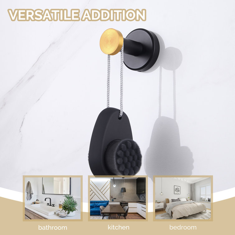 Black and Gold Stainless Steel Wall Mounted Robe Hook