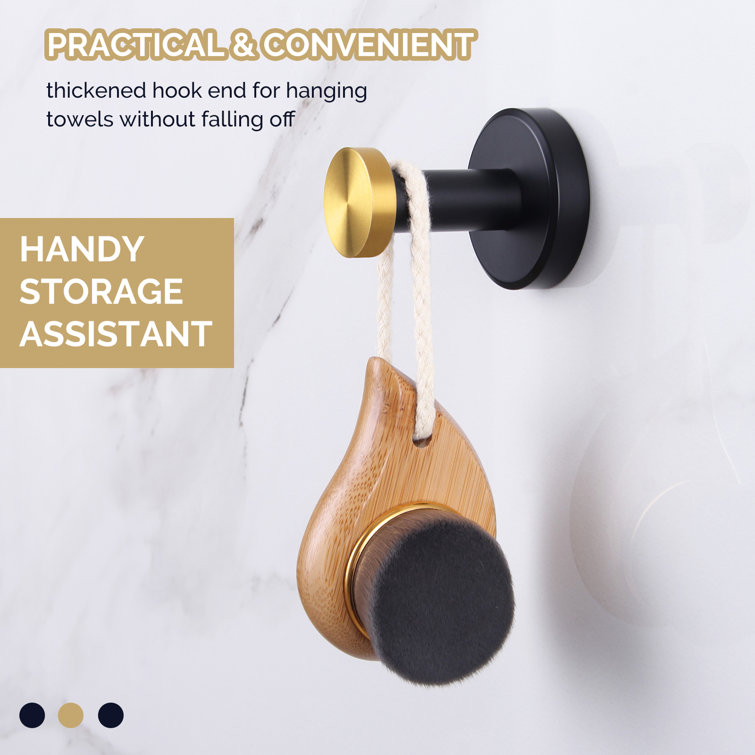 Black and Gold Stainless Steel Wall Mounted Robe Hook