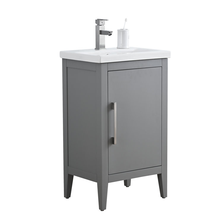 20'' Cashmere Gray Single Bathroom Vanity with Ceramic Top