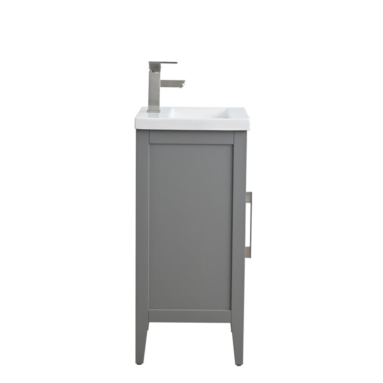 20'' Cashmere Gray Single Bathroom Vanity with Ceramic Top