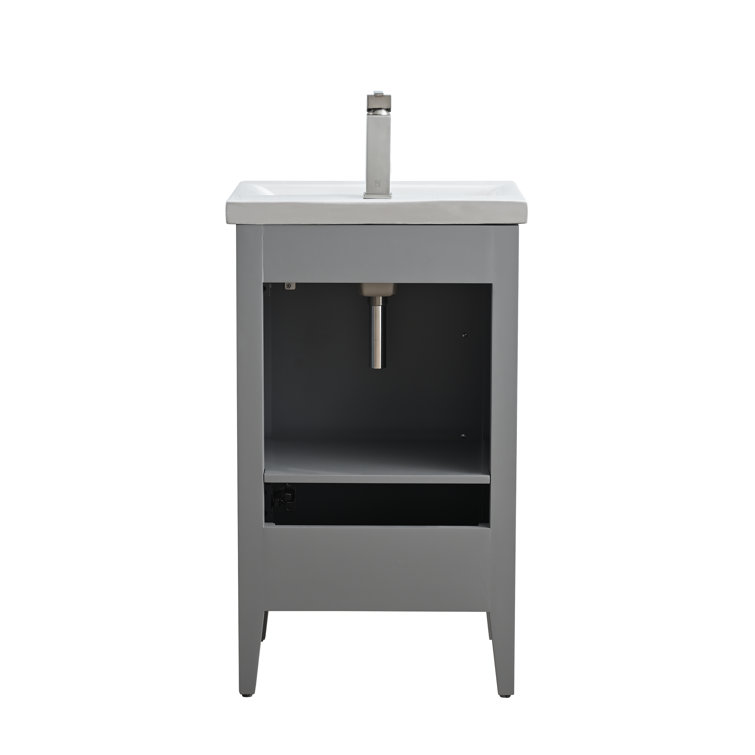 20'' Cashmere Gray Single Bathroom Vanity with Ceramic Top