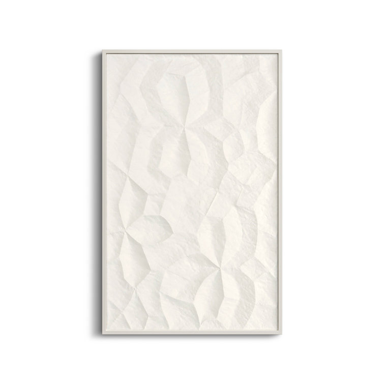 White Geometric Textured Metal Wall Sculpture