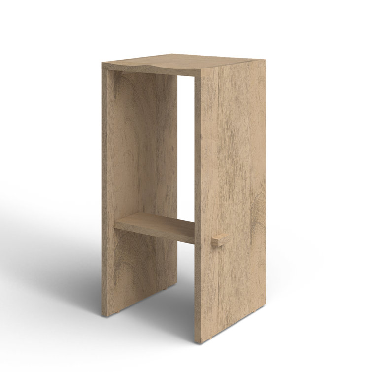 Dalina Light Brown Solid Wood Bar Stool