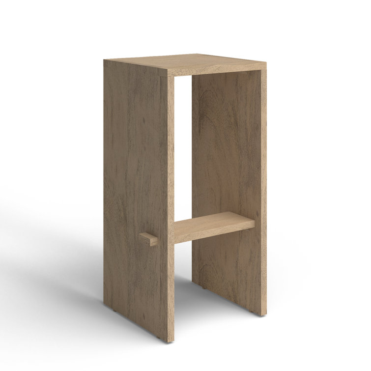 Dalina Light Brown Solid Wood Bar Stool