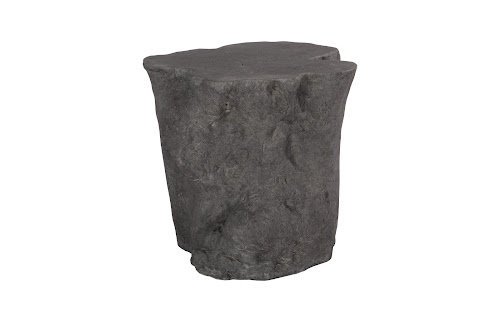 Charcoal Stone Log Round Side Table
