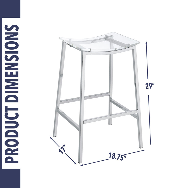 Zena 3-Piece White and Chrome Acrylic Bar Set with LED Lights
