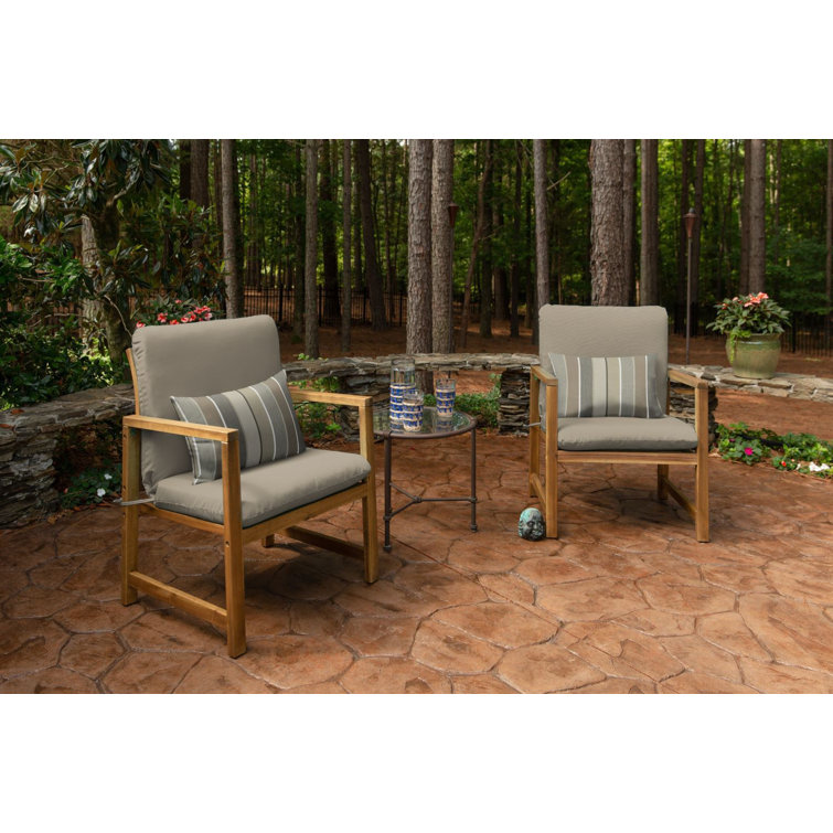 Milano Char Stripe Sunbrella Rectangular Outdoor Lumbar Pillow