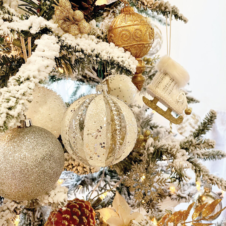 Mountain Pine 6.5' White Flocked Christmas Tree with Smart Lights