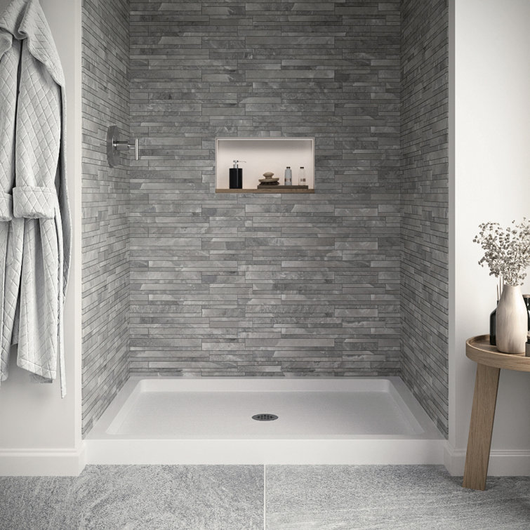 48'' x 36'' Glossy White Acrylic Rectangular Shower Base