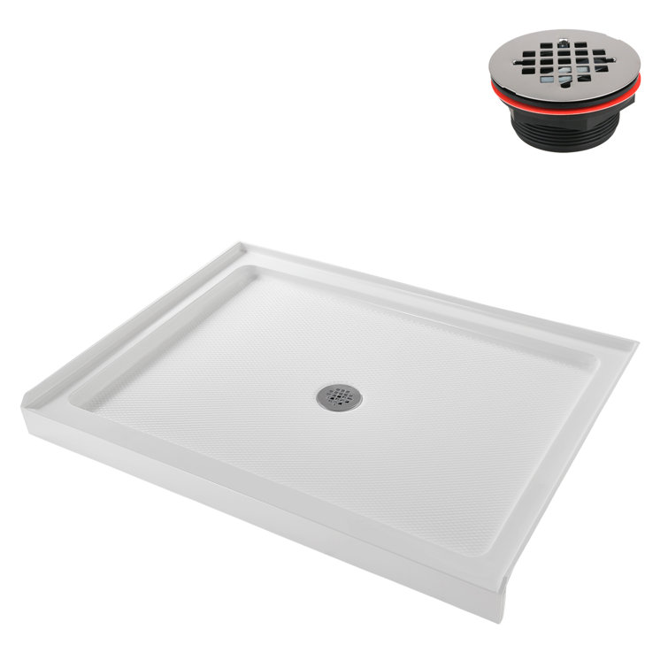 48'' x 36'' Glossy White Acrylic Rectangular Shower Base
