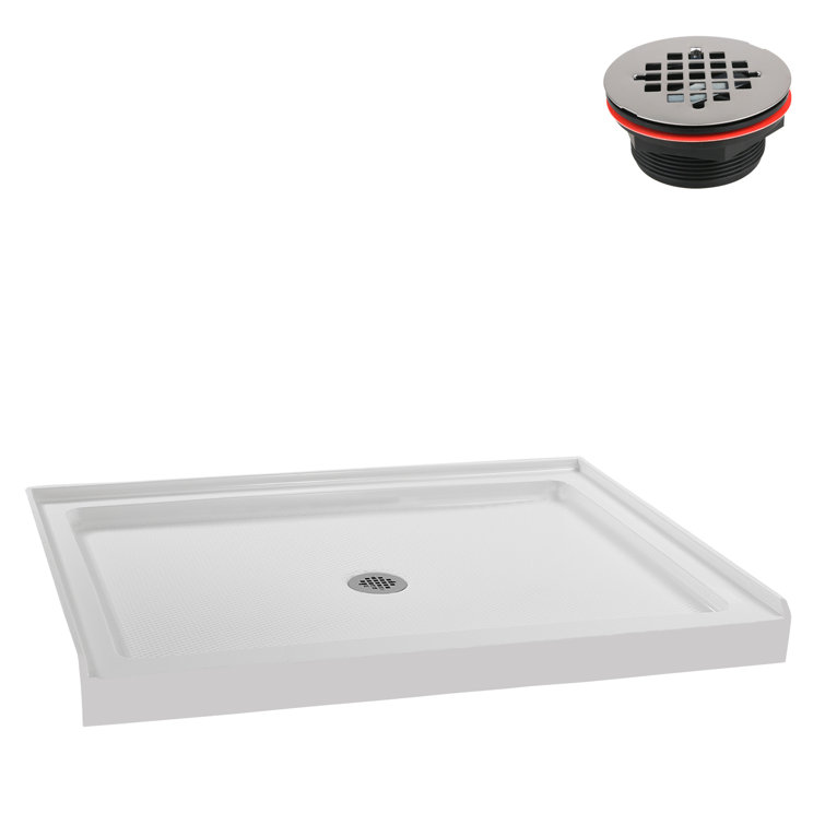 48'' x 36'' Glossy White Acrylic Rectangular Shower Base