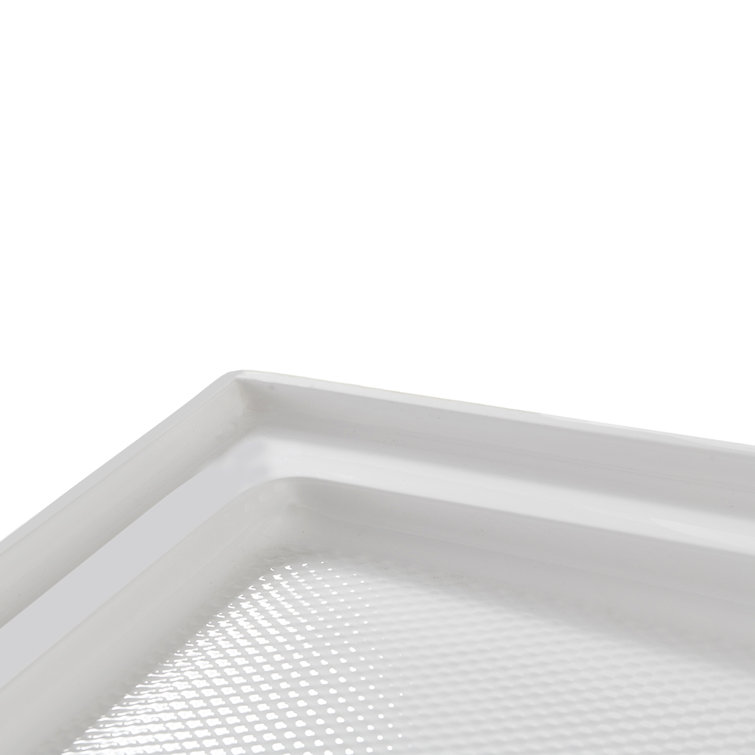 60'' Glossy White Rectangular Acrylic Shower Base with ABS Drain