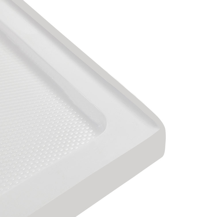 60'' Glossy White Rectangular Acrylic Shower Base with ABS Drain