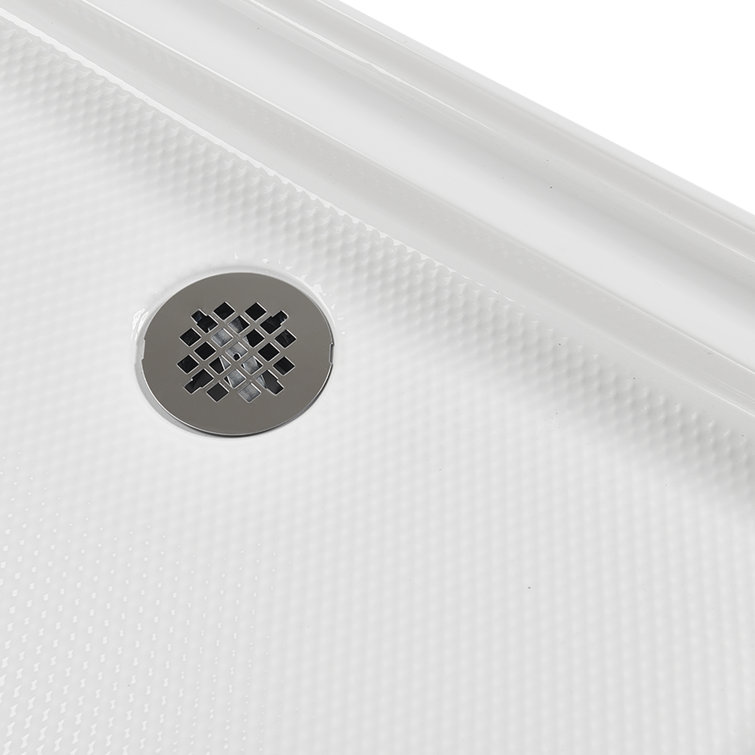 36'' White Acrylic Square Shower Base with Right Drain