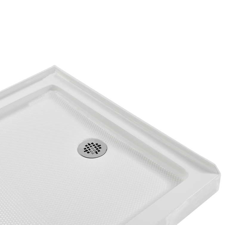 36'' White Acrylic Square Shower Base with Right Drain