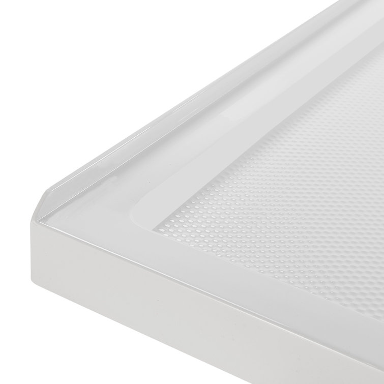 48'' Glossy White Rectangular Acrylic Shower Base with Center Drain