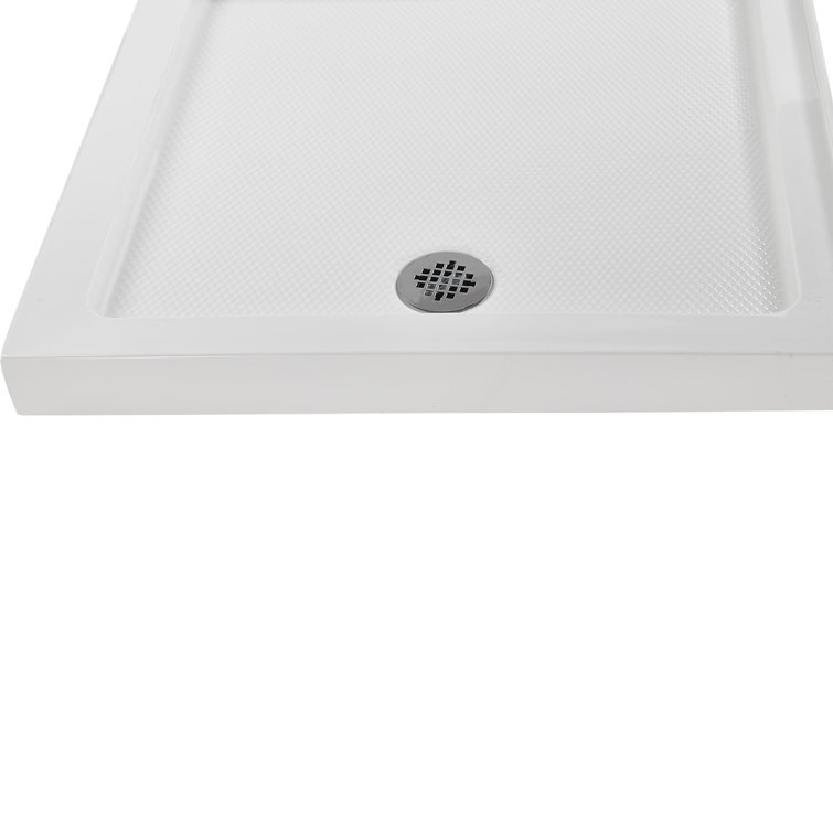 36'' White Acrylic Corner Shower Base with Right Hand Drain