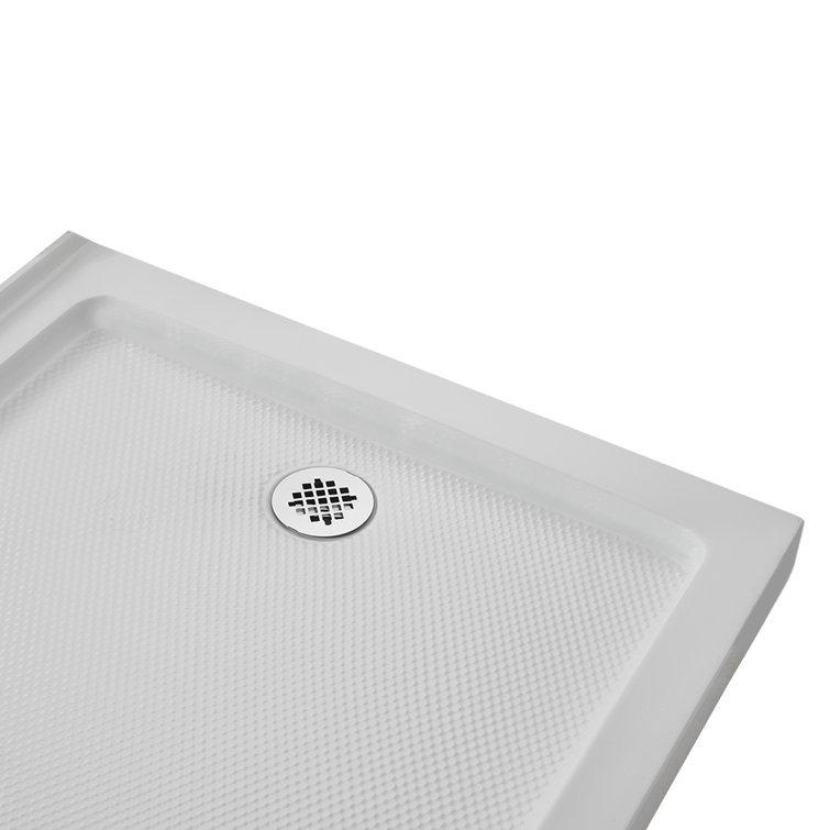 48'' Glossy White Rectangular Acrylic Shower Base with ABS Drain