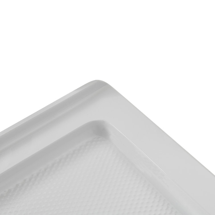 48'' Glossy White Rectangular Acrylic Shower Base with ABS Drain