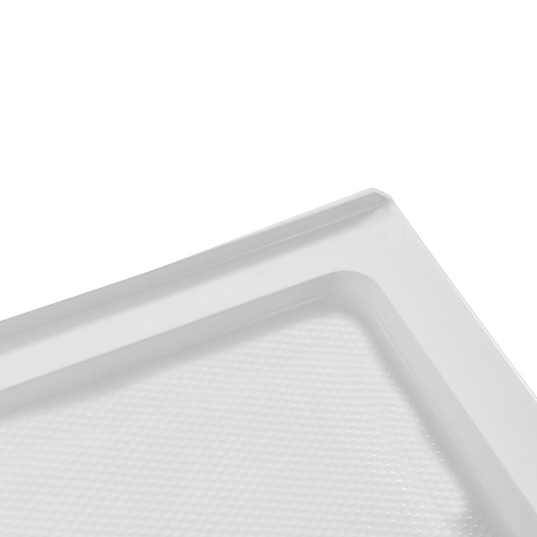 60'' Glossy White Rectangular Acrylic Shower Base with Right Hand Drain