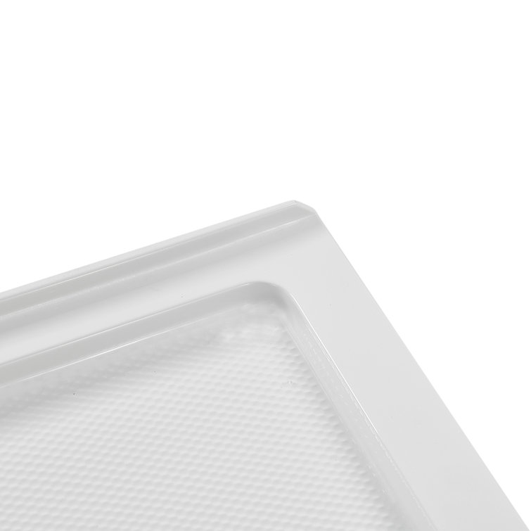 36'' Glossy White Acrylic Square Shower Base with Round Drain